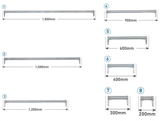 手摺1800mm×42.7Φ 4.3kg
