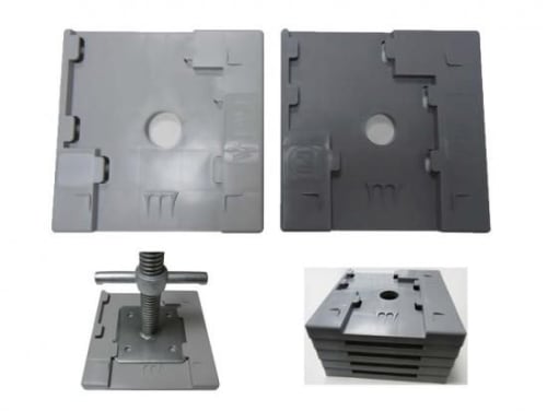 Wベース・120角240×240mm・0.5Kg・ダークグレー　{1セット(50個)}