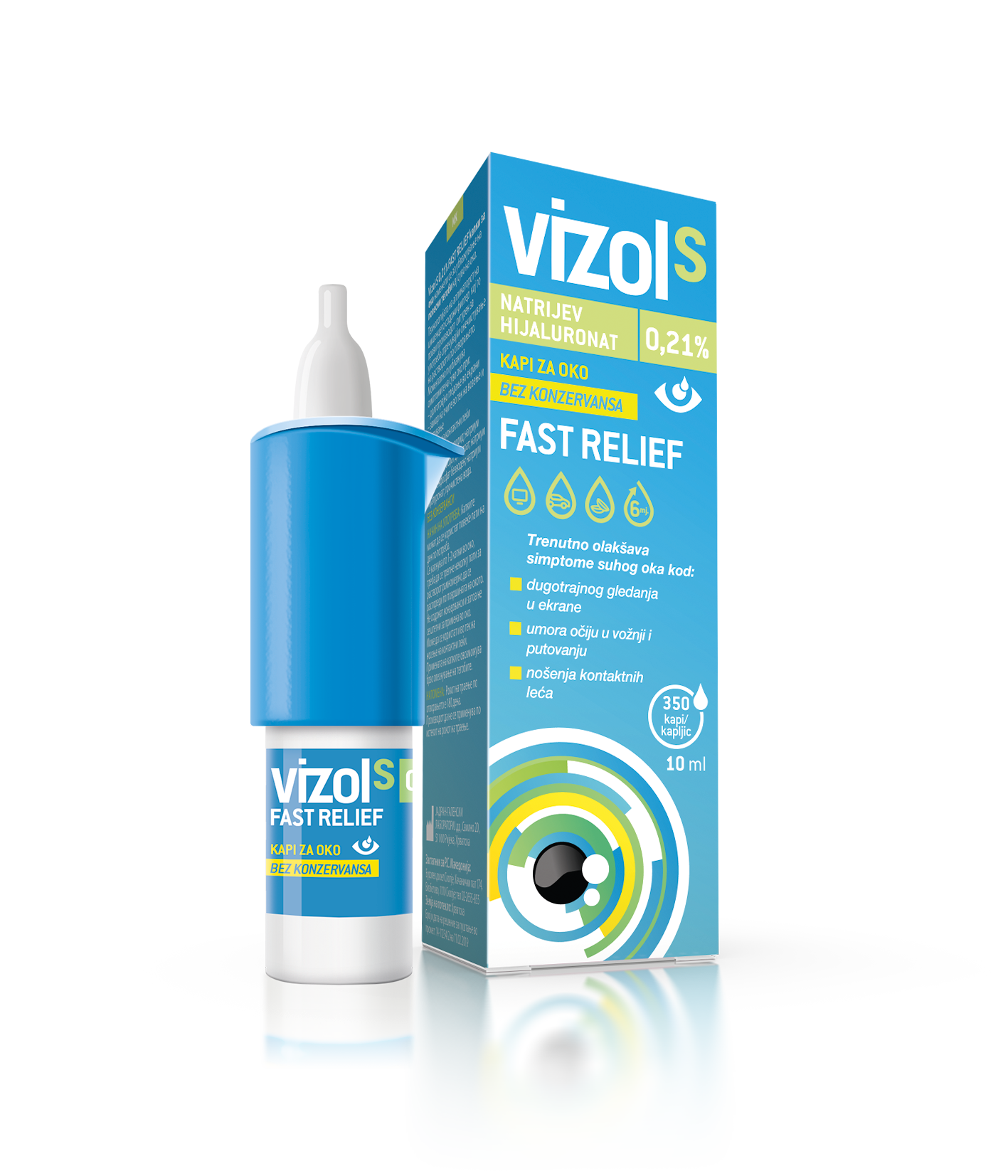 Vizol S Fast Relief artificial tears in drop form