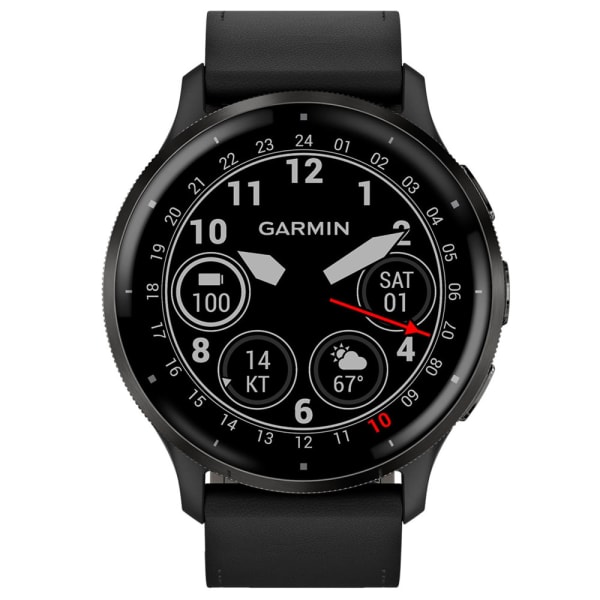 Garmin Venu 3 Black с кожаным ремешком — 3