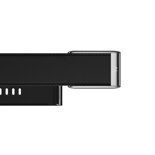 Кожаный ремешок для WHOOP 5.0 LeatherLuxe Straight Band Black / Cream with Titanium — 2