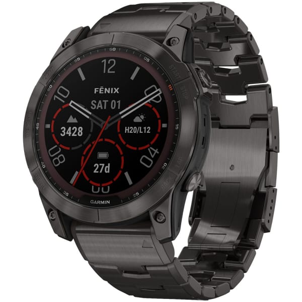 Garmin Fenix 7X Pro Sapphire Solar DLC Titanium Carbon Gray / Vented Titanium Bracelet