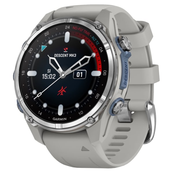 Дайвинг компьютер Garmin Descent Mk3 43 мм Stainless Steel / Fog Gray Silicone Band