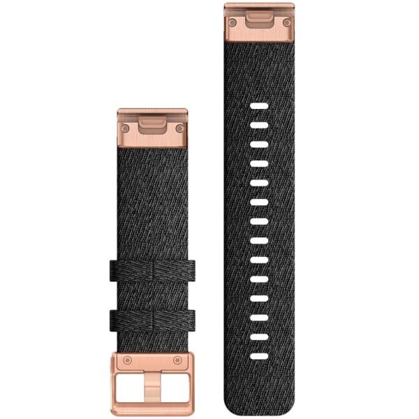 Нейлоновый ремешок Garmin QuickFit 20 мм Heathered Black / Rose Gold Hardware — 2