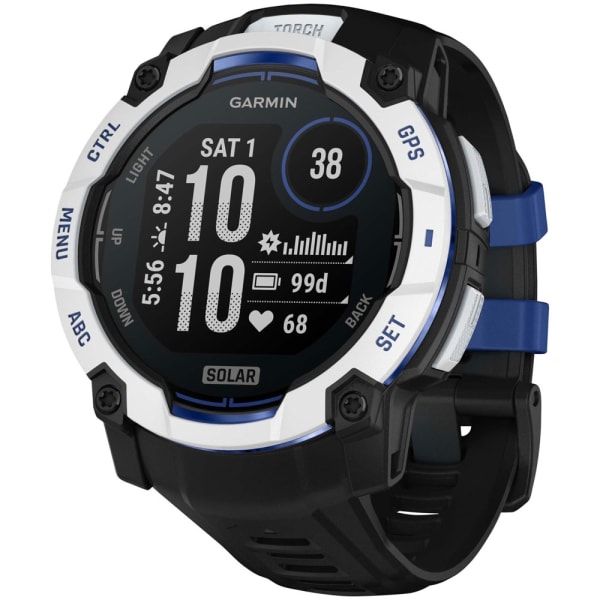 Garmin Instinct 3 — 50 мм Supernova Edition SOLAR Whitestone / Black / Bolt Blue