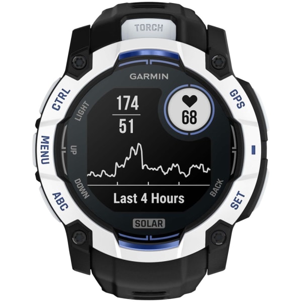 Garmin Instinct 3 — 50 мм Supernova Edition SOLAR Whitestone / Black / Bolt Blue — 11