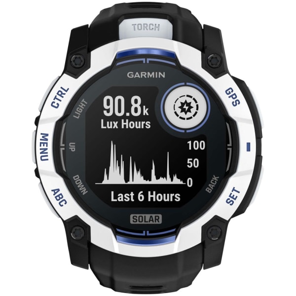 Garmin Instinct 3 — 50 мм Supernova Edition SOLAR Whitestone / Black / Bolt Blue — 13