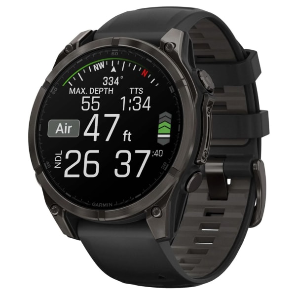 Garmin Fenix 8 — 47 мм AMOLED Sapphire Carbon Gray DLC Titanium Black / Pebble Gray — 2