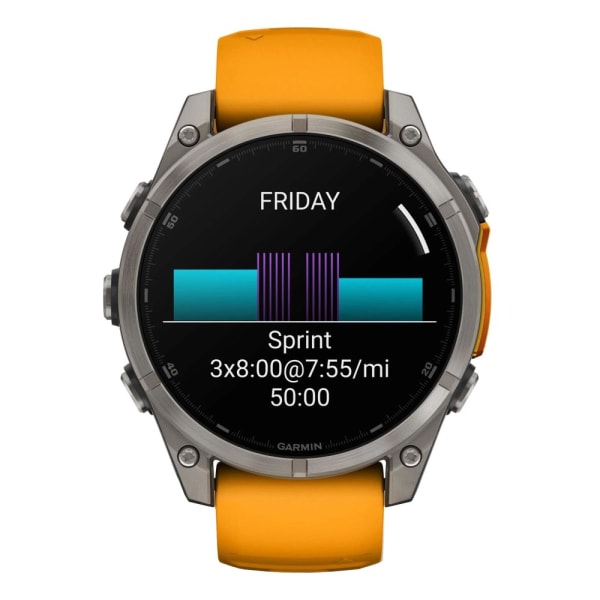Garmin Fenix 8 — 47 мм AMOLED Sapphire Titanium Spark Orange / Graphite — 4