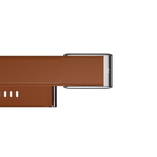 Кожаный ремешок для WHOOP 5.0 LeatherLuxe Straight Band Chestnut / Cream with Titanium — 2