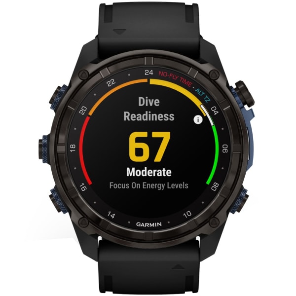 Дайвинг компьютер Garmin Descent Mk3i 51 мм Carbon Gray DLC Titanium / Black Silicone Band — 3