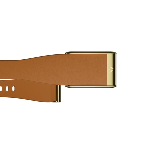 Кожаный ремешок для WHOOP 5.0 LeatherLuxe Tapered Band Camel with Gold — 2