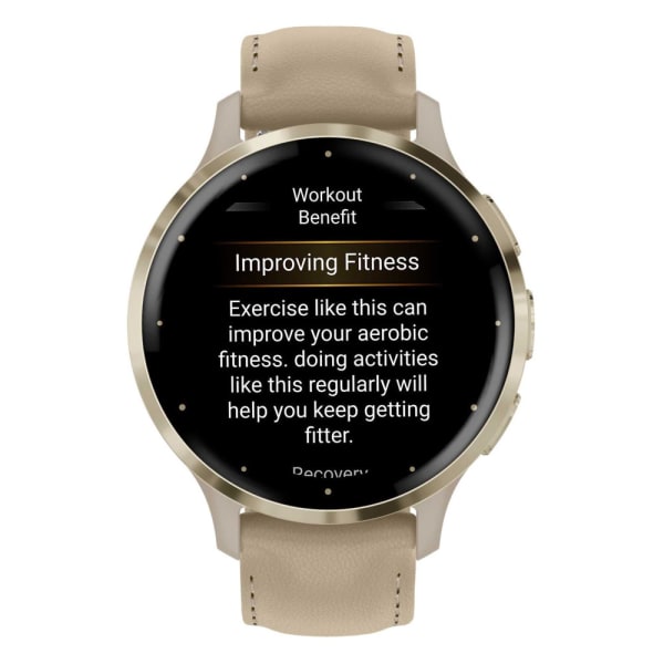 Garmin Venu 3S Soft Gold / French Gray с кожаным ремешком — 4
