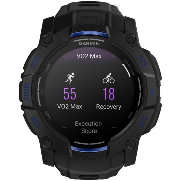 Garmin Instinct 3 — 50 мм Supernova Edition AMOLED Black / Bolt Blue — 5