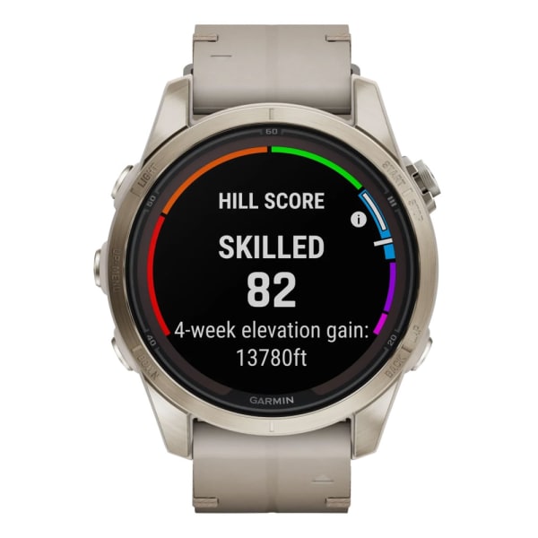 Garmin Fenix 7S Pro Sapphire Solar Soft Gold Limestone Leather Strap — 4
