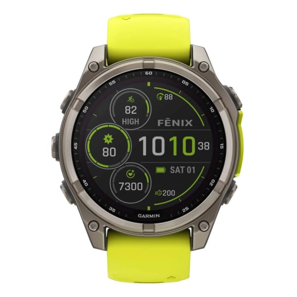 Garmin Fenix 8 — 47 мм Solar Sapphire Titanium Amp Yellow / Graphite — 3