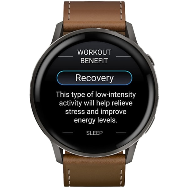 Garmin Venu 4 — 45 мм Slate / Black + Brown Leather Band — 2
