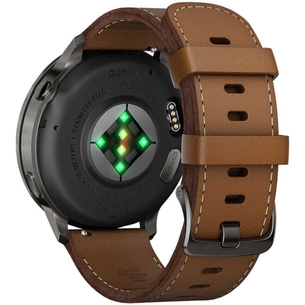 Garmin Venu 4 — 45 мм Slate / Black + Brown Leather Band — 6