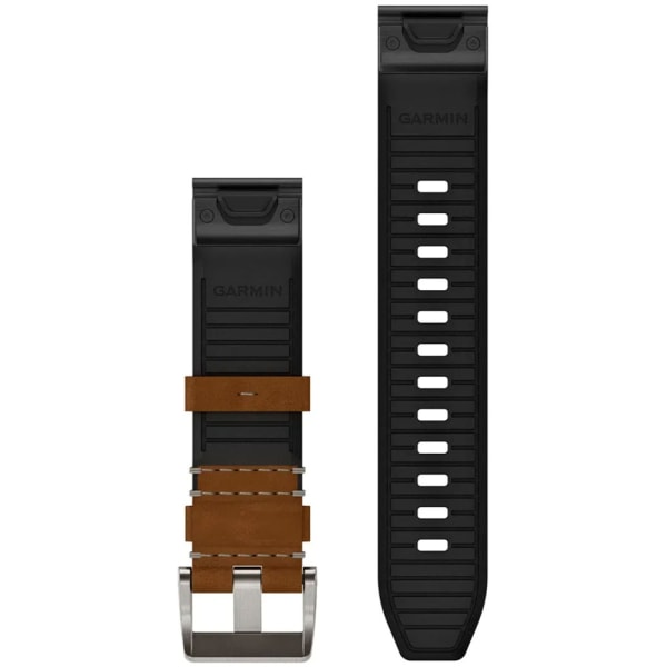 Кожаный ремешок Garmin QuickFit 22 мм Leather / FKM Hybrid Brown / Black — 2