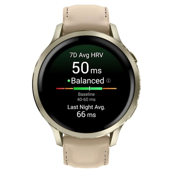 Garmin Venu 4 — 41 мм Lunar Gold / Bone + Light Sand Leather Band — 2