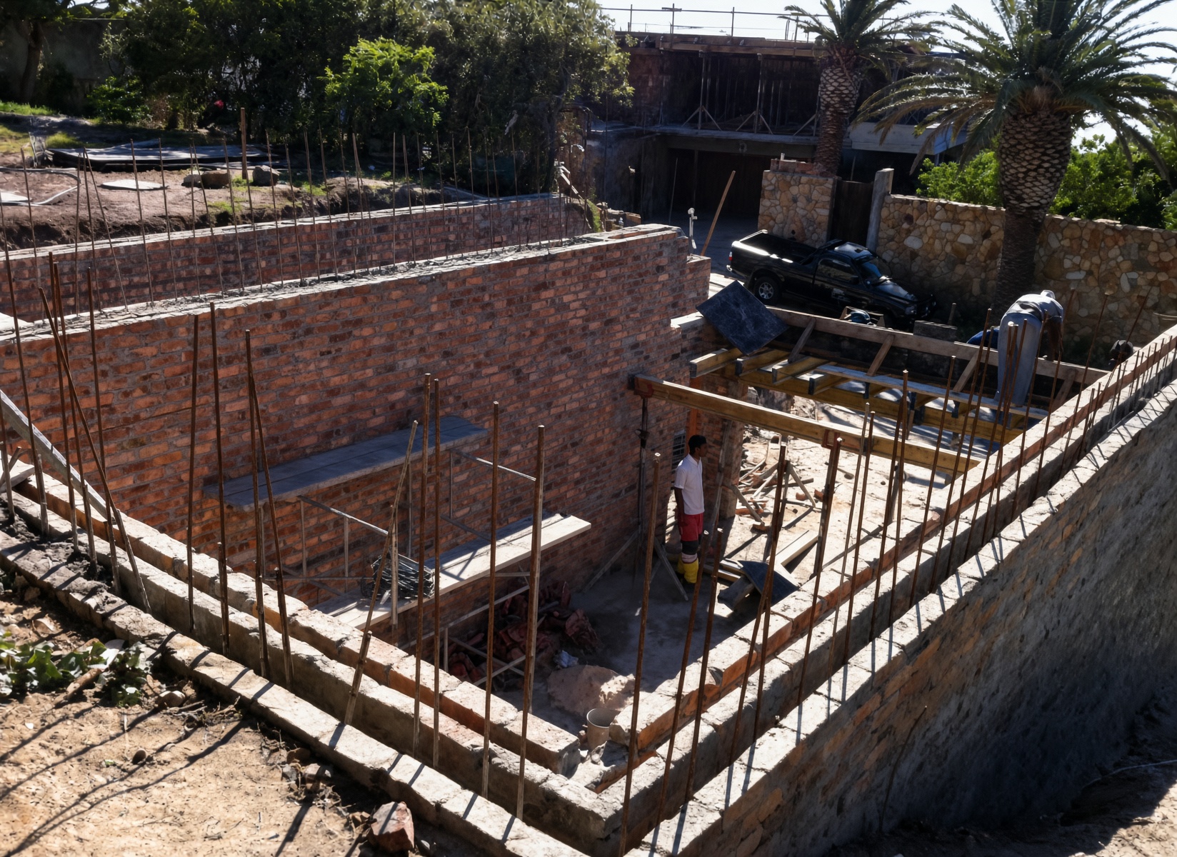 13 Tree Road Villa, Camps Bay, Cape Town, steep slope geotechnical excavation and reinforced concrete foundations