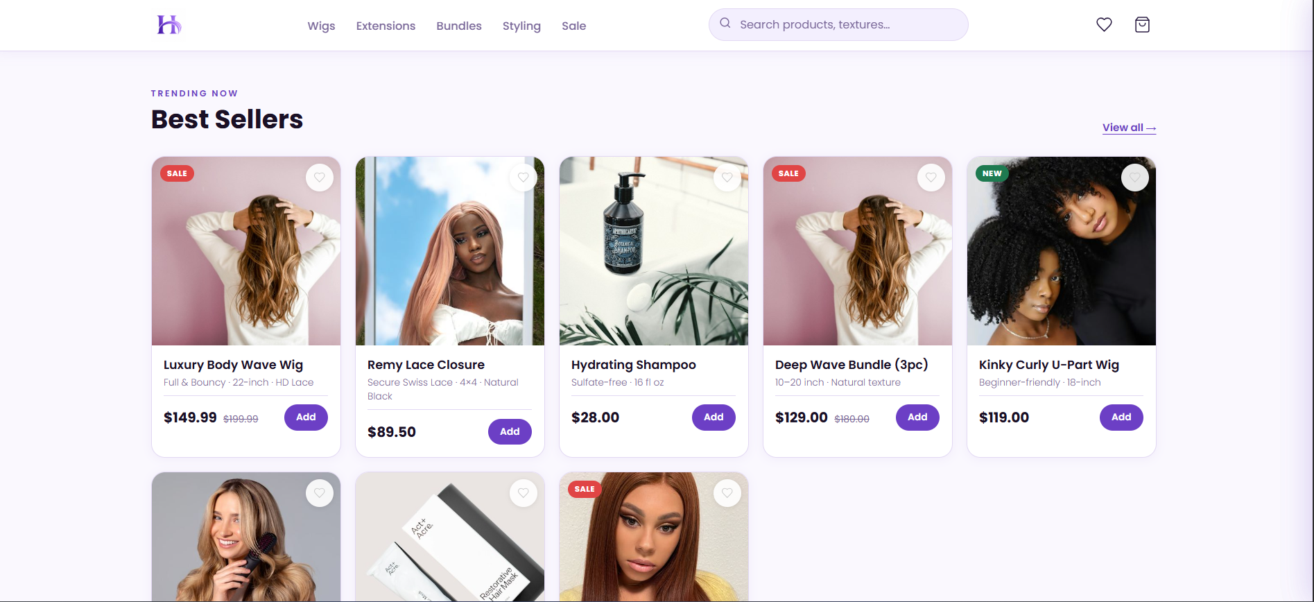 Hairehaven website preview