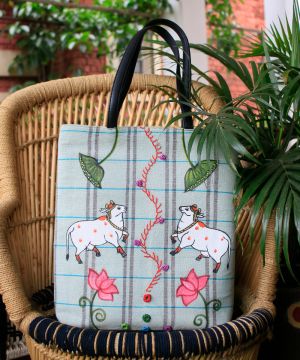 Pichwai Hand Painted Tote Bag 002