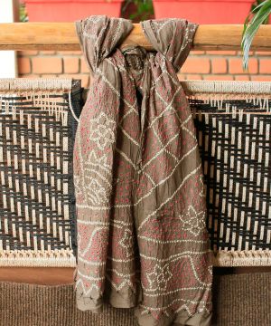 Grey Bandhani pure Cotton Dupatta