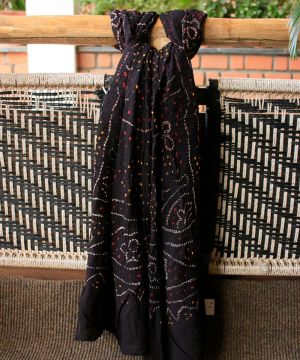 Black Bandhani pure Cotton Dupatta