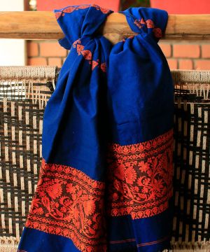 Baluchari Handloom Royal Blue Dupatta