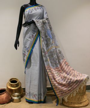 Gond Hand Painted Nandsundari Saree 001