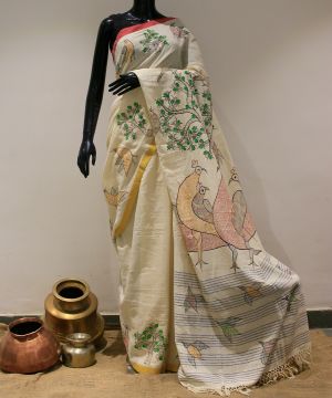 Gond Hand Painted Nandsundari Saree 003