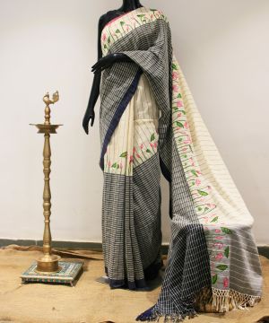 Pichwai Hand Painted Nandsundari Saree 002