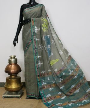 Gond Hand Painted Saree 005