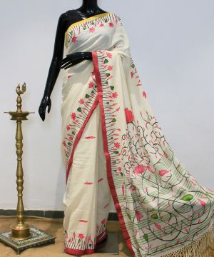 Pichwai Hand Painted Nandsundari Saree 001