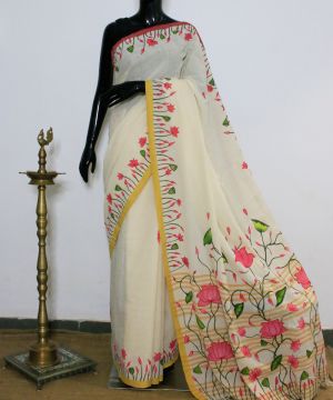 Pichwai Hand Painted Nandsundari Saree 004