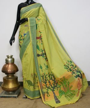 Bhil Hand Painted Saree 005