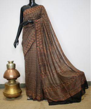 Ajrakh print cotton saree 003