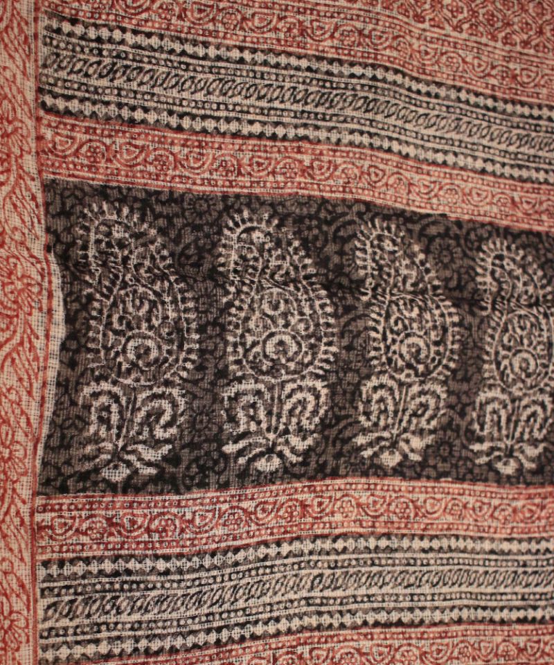Cotton Kota Doria Bagh Print Saree 010