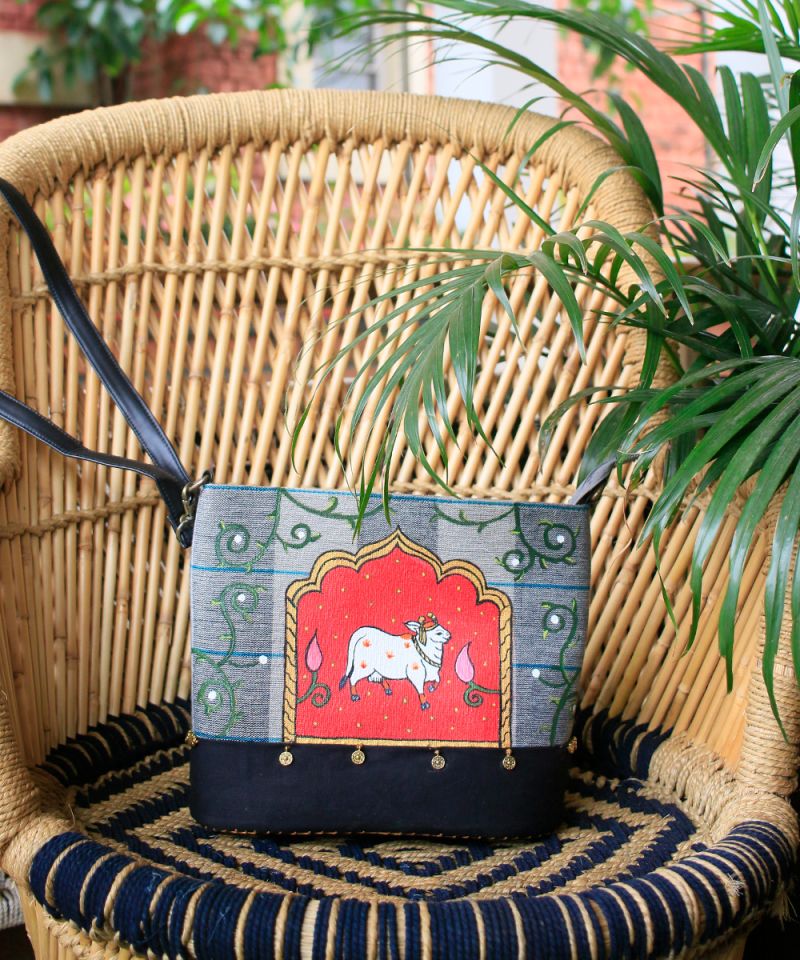 Pichwai Hand Painted Sling Bag 001