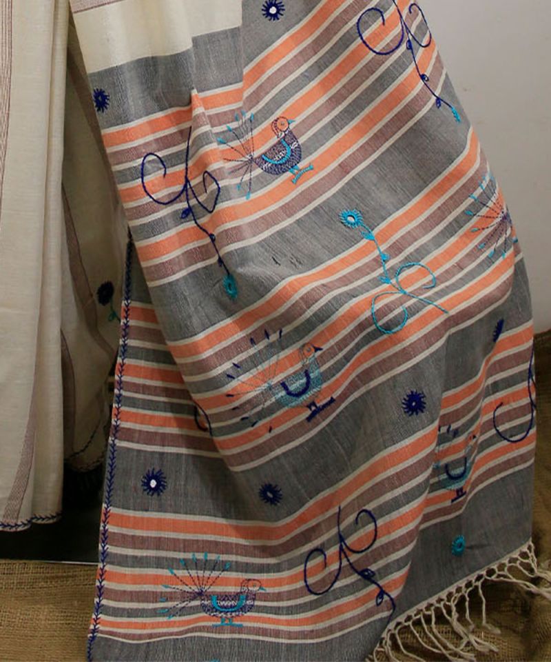 Hand Embroidered Nandsundari Saree 005