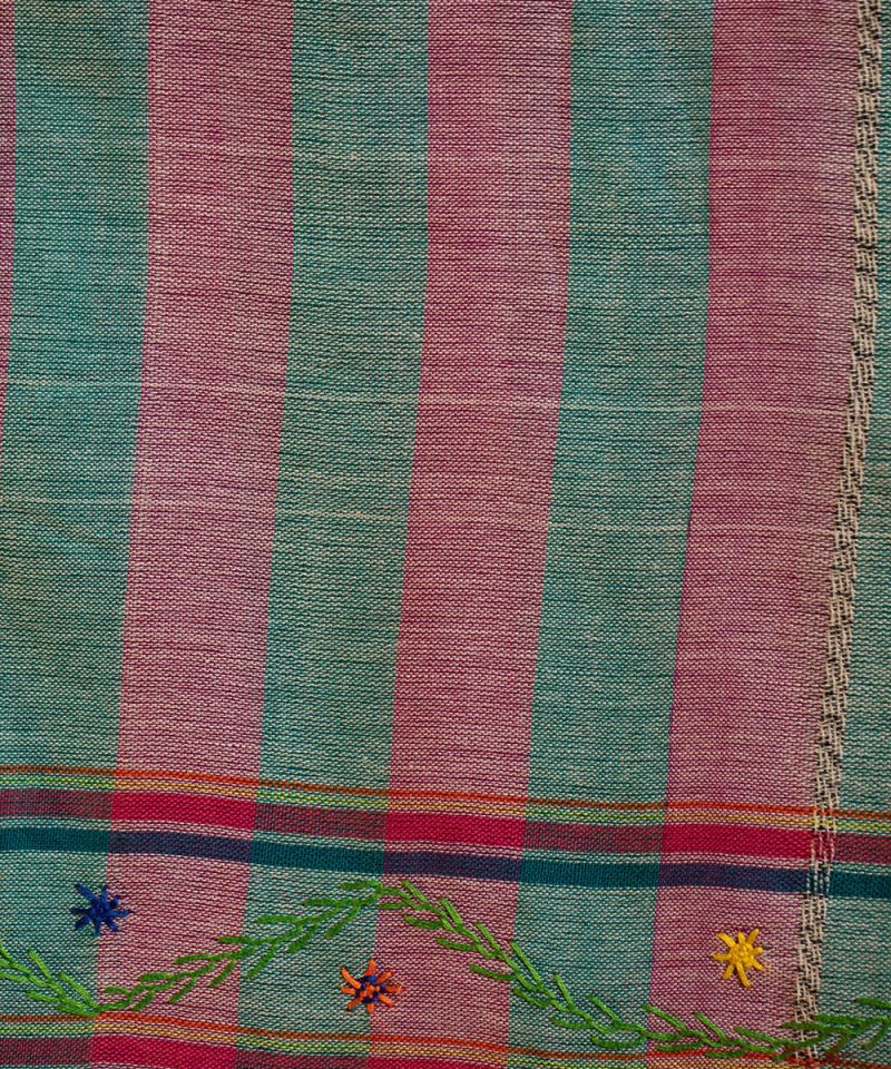 Mirror work Hand Embroidered Cotton Nandsundari Saree 007