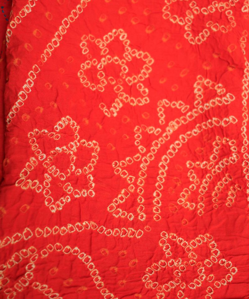Orange Bandhani cotton Dupatta