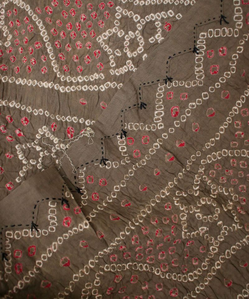 Grey Bandhani pure Cotton Dupatta