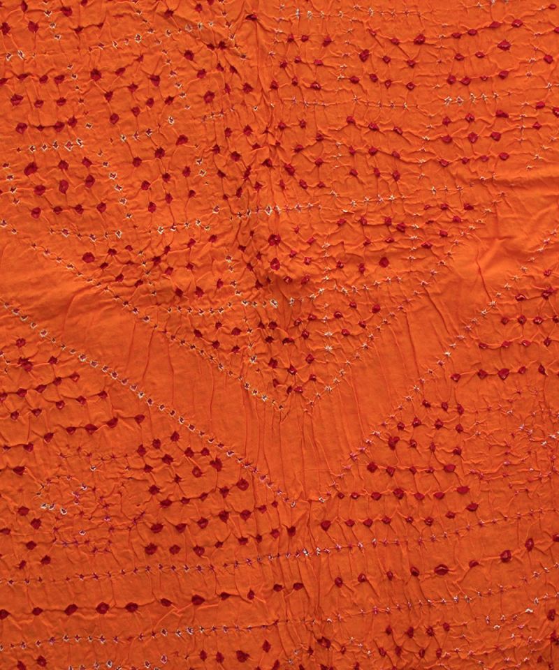 Saffron Bandhani pure Cotton Dupatta