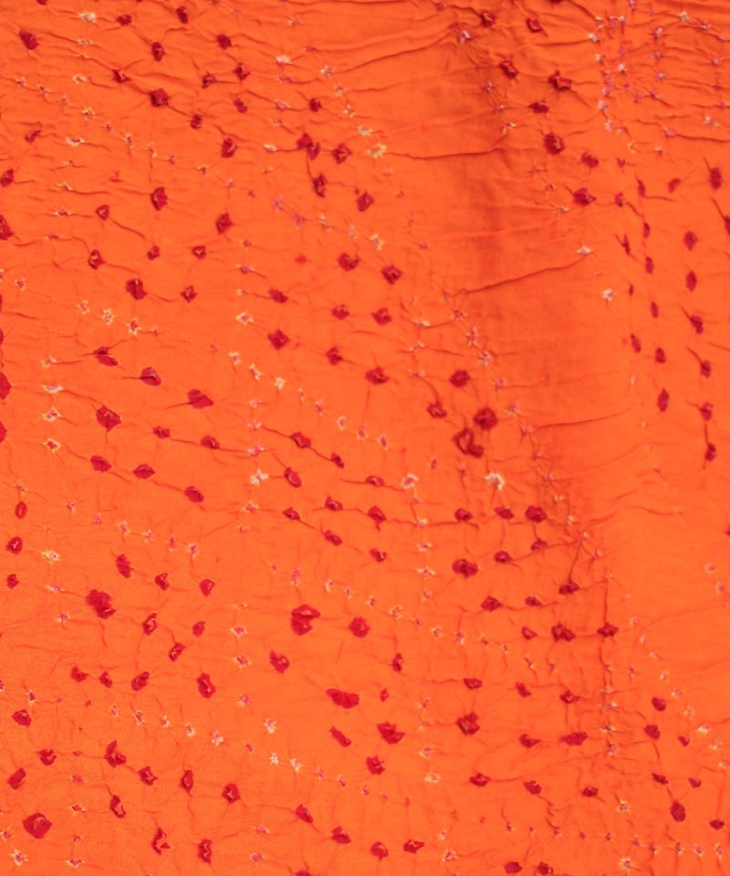 Saffron Bandhani pure Cotton Dupatta