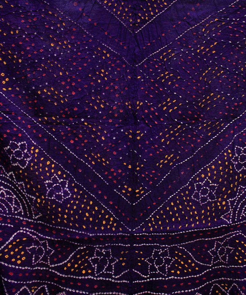 Purple Bandhani Pure Cotton Dupatta