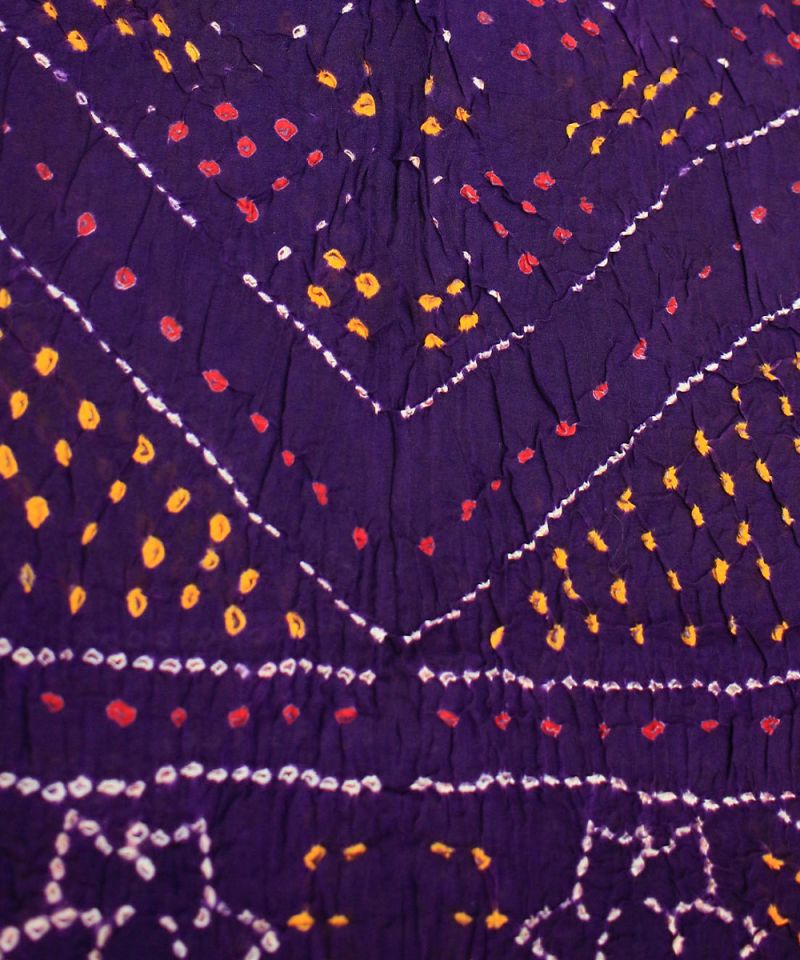 Purple Bandhani Pure Cotton Dupatta