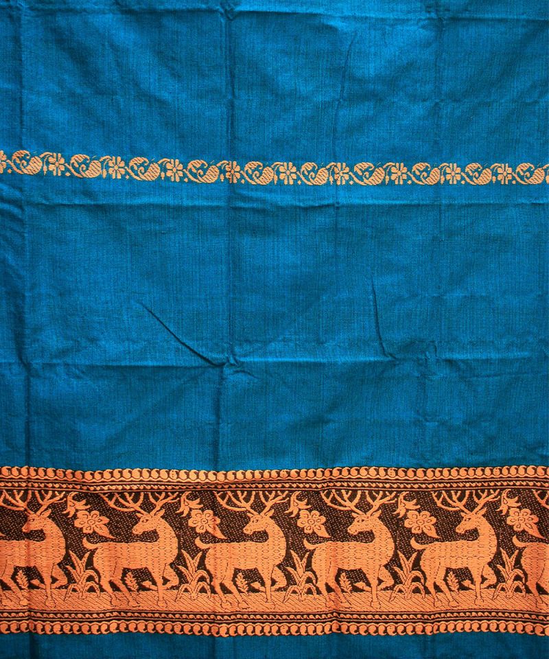 Baluchari Handloom Turquoise Blue Dupatta