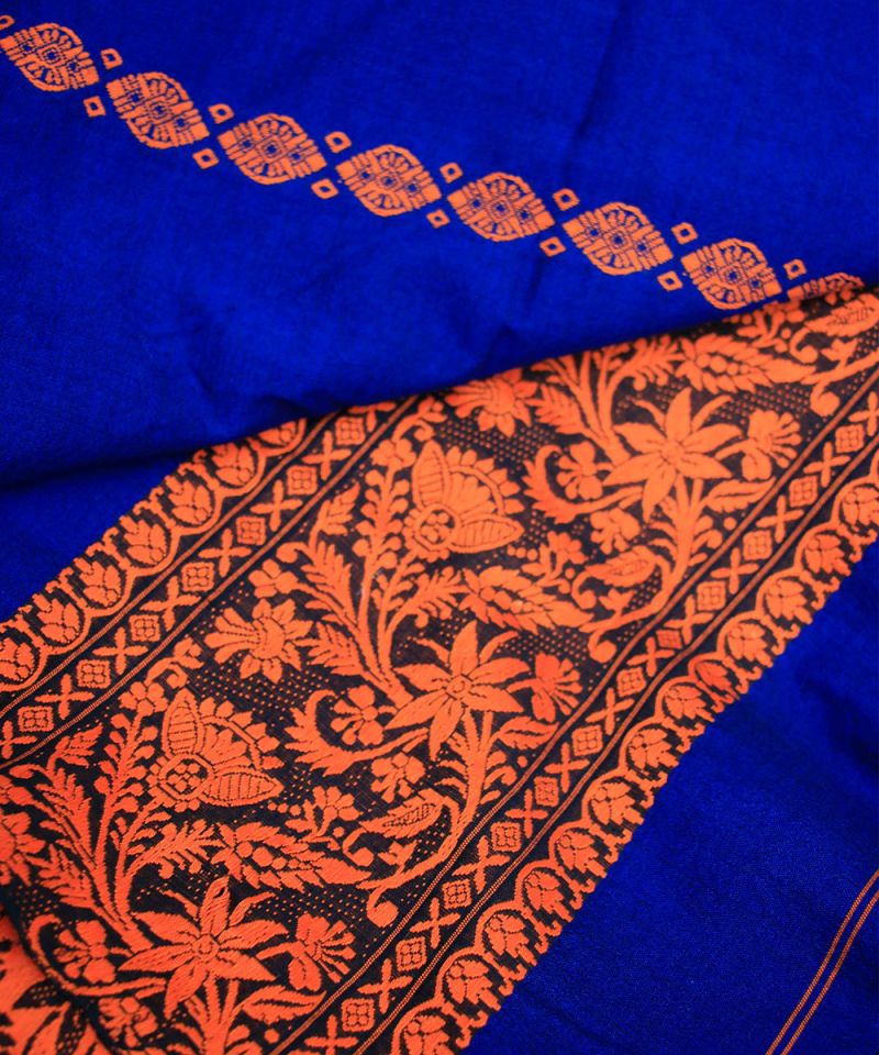 Baluchari Handloom Royal Blue Dupatta